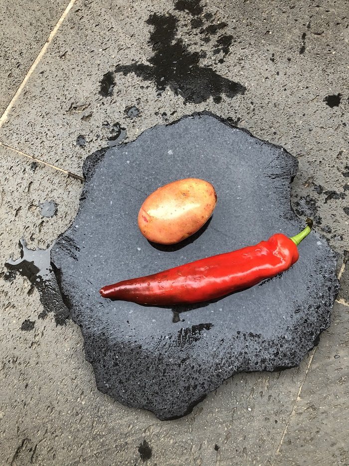 Shivering with the same slate Slate Burn Film Special Outdoor Barbecue Volcanic Stone Baking Pan Irregular Band Groove