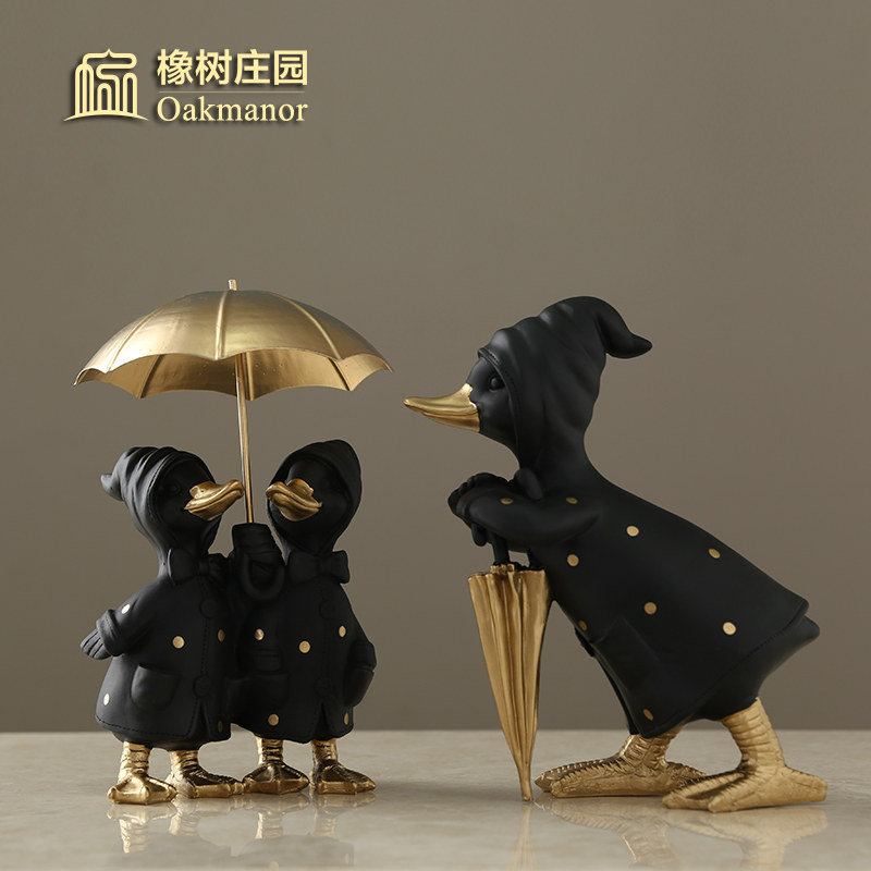 Nordic Duck Pendulum with Decorative Tabletop Healing Ensemble Modern Light Lavish not Angry Pendulum cupboard Wine Cabinet Ornament Furnishing