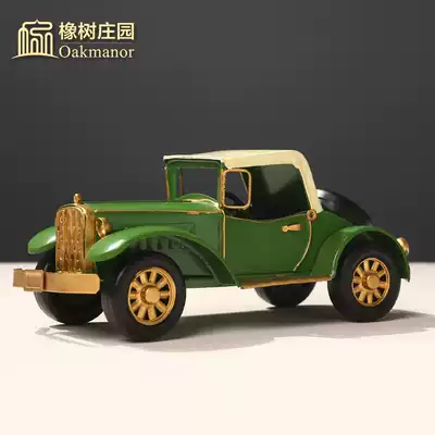 American creative ornaments retro classic car model vintage car tin model home living room wine cabinet decorations