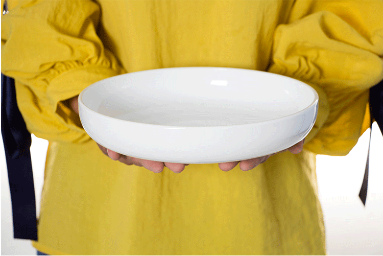 Trang chủ xương Trung Quốc đĩa sâu đĩa tấm 7 8 inch tổ tấm risotto hộ gia đình tấm tinh khiết trắng tròn bộ đồ ăn bằng gốm - Đồ ăn tối đĩa nhựa dùng 1 lần