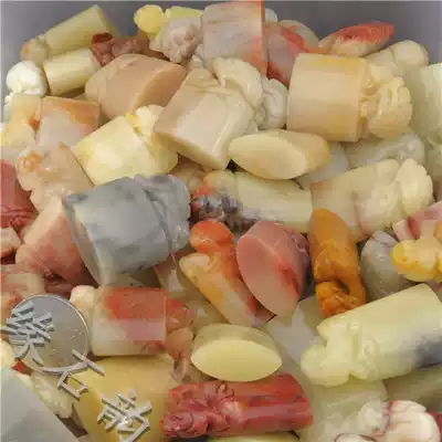 Shoushan stone Furong stone Small Chi tiger with shape elliptical seal Practice stone seal Seal carving material Stone material batch sale