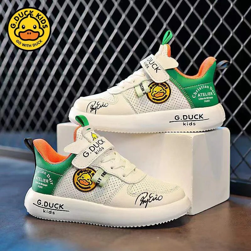 Small yellow duck 2022 boy board shoes new leather face children sneakers spring casual shoes girl shoes CUHK