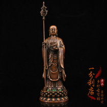 Tibet Chuangji Tibetan BodhisattBodhisattva stands like a pendulum in which the kings pure red copper inlaid jade bronze Buddha like the Xuanguan dedicated to the home furnishing