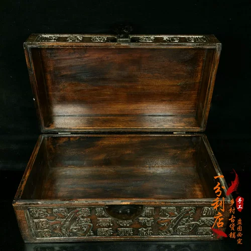 Резная коробочка для хранения из старинного материала, коробка для хранения ручной работы