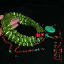 Antique Wenwan Jade Jewelry Old Opal Bead Crystal Turquoise Dacha Bead Necklace Collection Neck Ornament