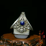 Антикварное квадратное обручальное кольцо, драгоценный камень для кольца, инкрустация камня, серебряный браслет, ювелирное украшение