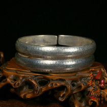 Ancient play miscellaneous old objects collection Old silver bracelets old silversmith pure handmade heart by foot silver Ben bracelet children