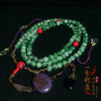 Antique Ming and Qing old jade round beads Chaozhu turquoise crystal necklace 108 Buddha beads rosary beads play neck ornaments collection