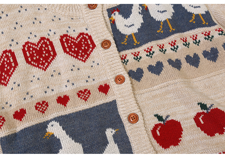 18 mùa thu cổ điển retro cô gái vịt con dễ thương mô hình đan áo len áo len - Đan Cardigan áo len kiểu hàn quốc cực đẹp