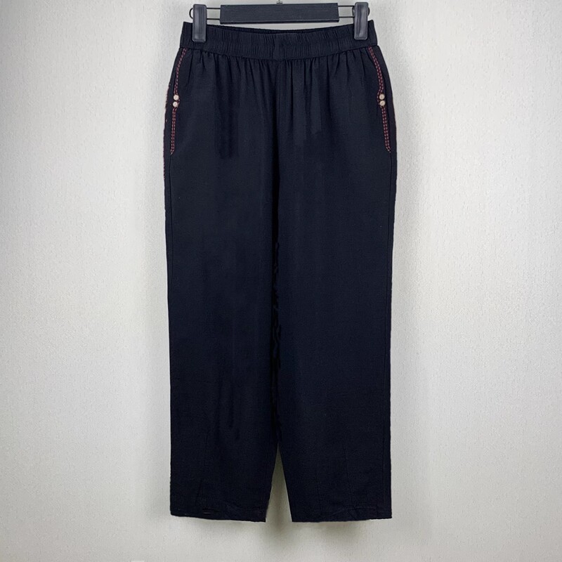 8972 Middle-Aged and Elderly Women's Summer Washed Cotton and Linen Loose Comfortable Breathable Thin Casual Pants Elastic High-Waisted Women's Pants