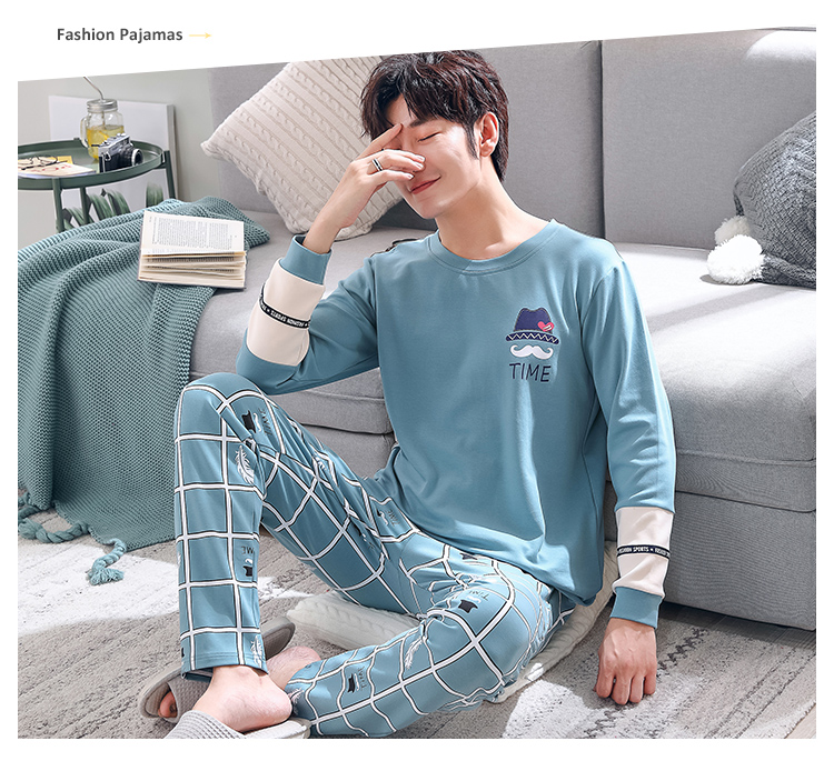 Đặc biệt hàng ngày những người yêu thích mùa xuân và mùa thu mùa đông đồ lót nữ dài tay cotton nam quần cotton hoạt hình bộ đồ ngủ áo đôi đẹp giá rẻ