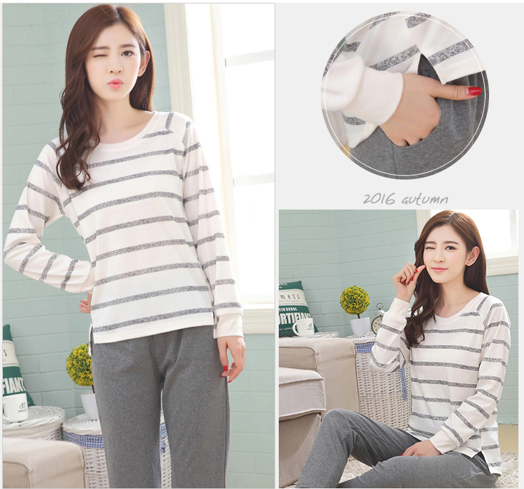 Đồ ngủ mùa thu của phụ nữ mùa thu cotton dài tay Đồ ngủ mùa thu của phụ nữ dài tay mỏng phần nhà dịch vụ phù hợp với mùa thu nữ có thể được mặc đồ bộ thể thao nữ