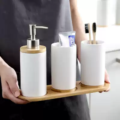 Nordic household simple ceramic washing Cup mouthwash Cup tooth cylinder toilet kitchen set multi-scene