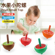 Childrens toys Fruit gyro set Puzzle boy girl baby interactive game Wooden traditional rotating decompression