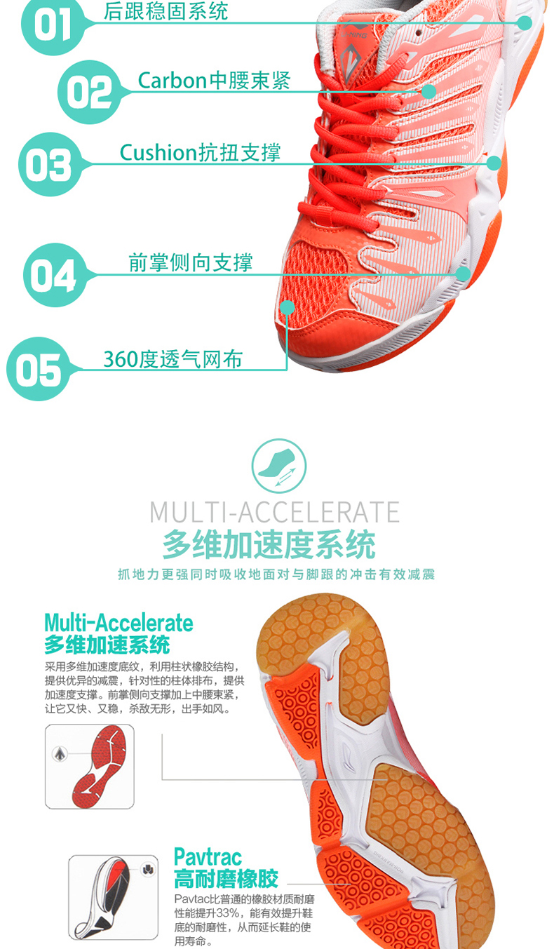 Giày thể thao chuyên nghiệp chính hãng Li Ning Giày nữ siêu nhẹ thoáng khí chống sốc hấp thụ giày chống trượt mùa hè giày thể thao puma