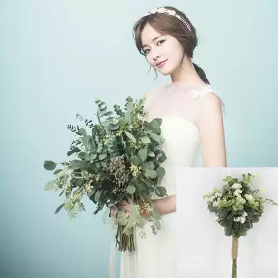 Wedding photo studio photography photo props Bride hand bouquet wedding new pink and white simulation Korean wedding bouquet