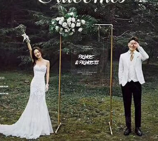 Wedding photography props net red gold shelf brigade photography outdoor photography outdoor photography outdoor view flower shelf transparent board