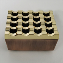 Ashtray 2021 New Gold with red bronze windproof 9 16-hole Nine Palace grid with cover well-shaped zinc alloy