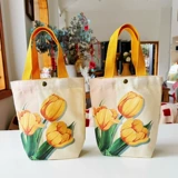 Брендовый тканевый мешок для отдыха, милая сумка на одно плечо, в цветочек