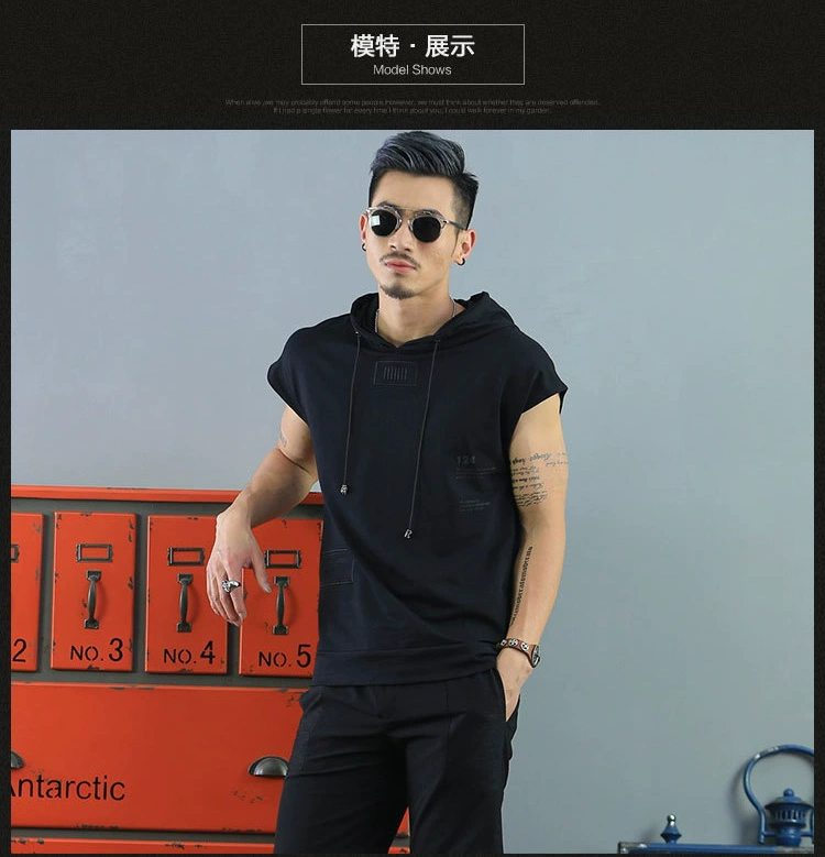 Mùa hè mỏng vest thể thao giản dị Áo hoodie không tay thể thao mồ hôi vest vest mỏng Slim áo thun ngắn tay xu hướng