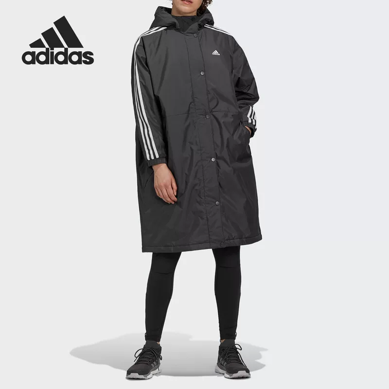 Худи длинный Adidas для тепла в пути, спортивная пуховик-куртка