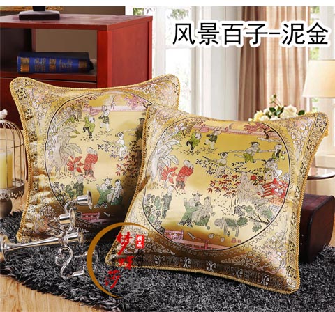 Hàng Châu lụa gấm satin vỏ gối cưới đệm với lõi Trung Quốc ghế sofa gỗ gụ gối thắt lưng gối gối sofa cao cấp