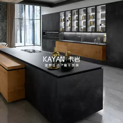 Italy laminam Lamina imported rock board background wall custom bathroom overall cabinet hand washing face countertop