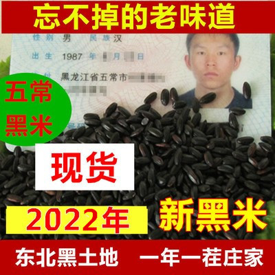 2022 Autumn Harvest New Black Rice Freshly Grinded and Now Selling Northeast Heilongjiang Wuchang Specialty Black Rice Japonica Rice 500g