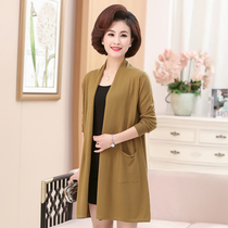 Early autumn slim fit Mom clothes knit shawl jacket mid-2019 new middle-aged woman gats up the outside of the opening lap