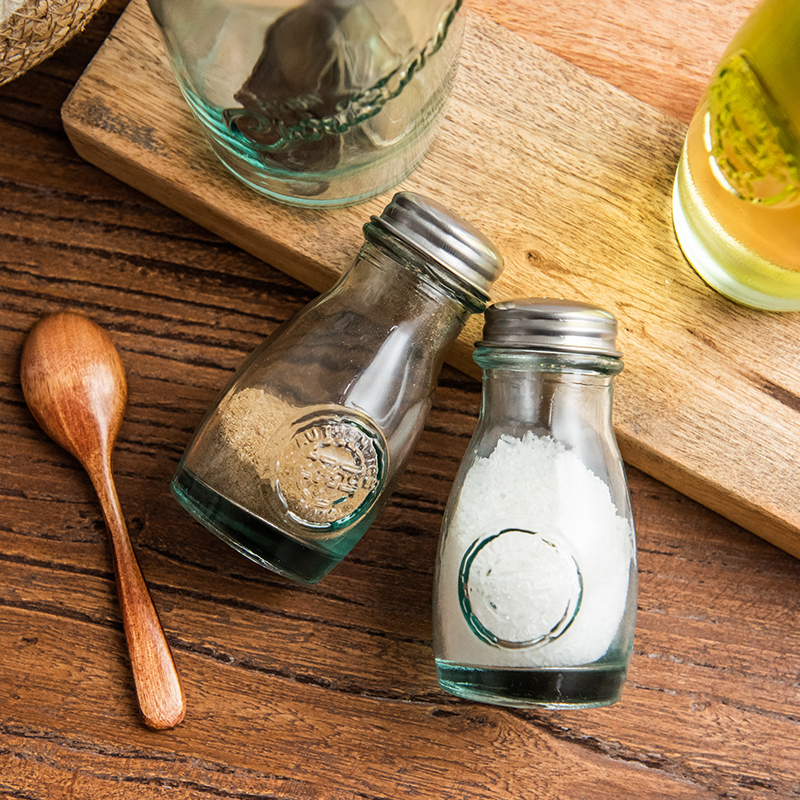 スペイン輸入環境に優しいリサイクルガラス調味料ボトルコショウ塩ボトル家庭用キッチン調味料ボトルクミン塩