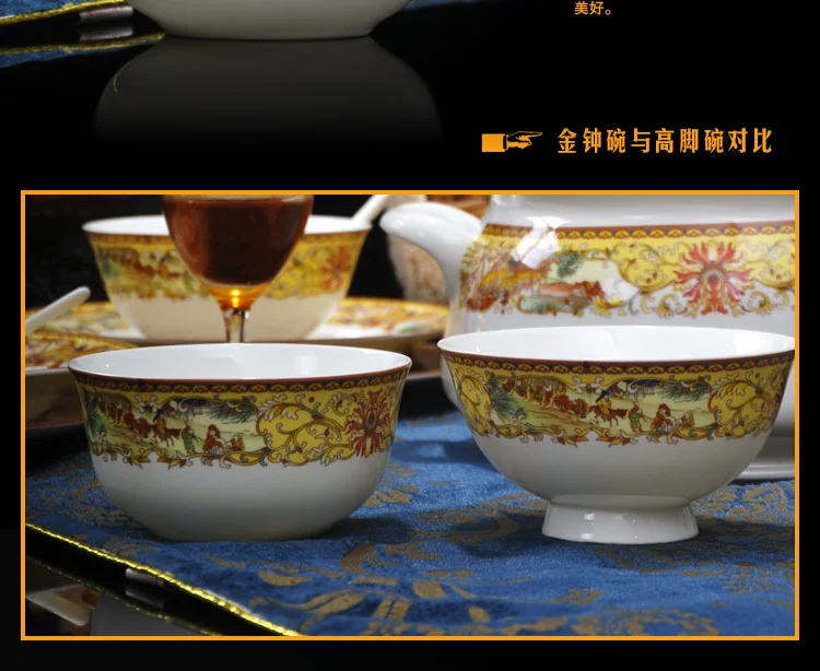 Jingdezhen xương Trung Quốc bát đơn bát đĩa dao kéo thiết lập món ăn gia đình món ăn lò vi sóng DIY cho súp bát muỗng dĩa inox