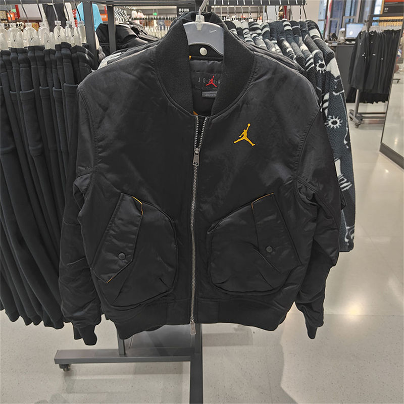 Aj Embroidered Zipper Casual Pilot Warm Workwear Jacket Sports Unisex Stand Collar Coat Baseball Loose Fit Aj Embroidered Zipper Casual Pilot Warm Workwear Jacket Sports Unisex Stand Collar Coat Baseball Loose Fit