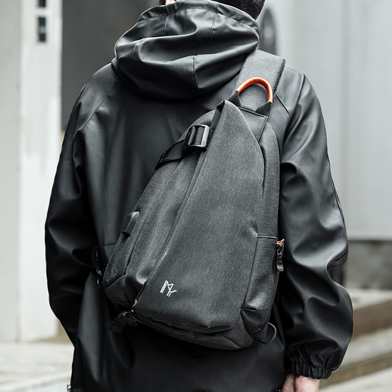 Street trend chest bag men's lightweight messenger bag commuter backpack to work shoulder bag simple riding bag functional wind