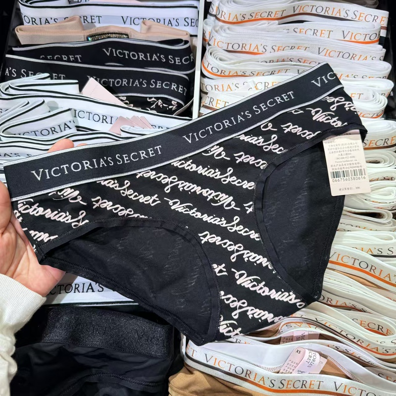 5 Pieces for 328 Yuan Victoria's Secret Logo Letter Belt Full-Coverage Cotton Comfortable Women's Low-Waist Vs Panties