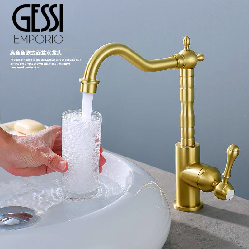 Italian Gessi All-Copper Basin Faucet Bathroom Antique-Style Faucet Island Bar Kitchen Faucet