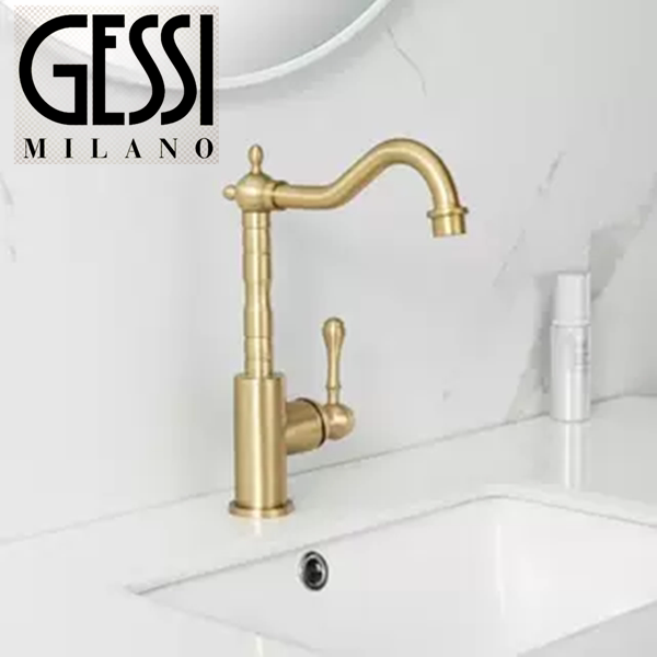 Italian Gessi All-Copper Basin Faucet Bathroom Antique Faucet Island Bar Kitchen Faucet