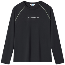 Xtep childrens clothing boys quick-drying long T-shirt 2024 spring and autumn new childrens running tops medium and large childrens long-sleeved T-shirts autumn wear