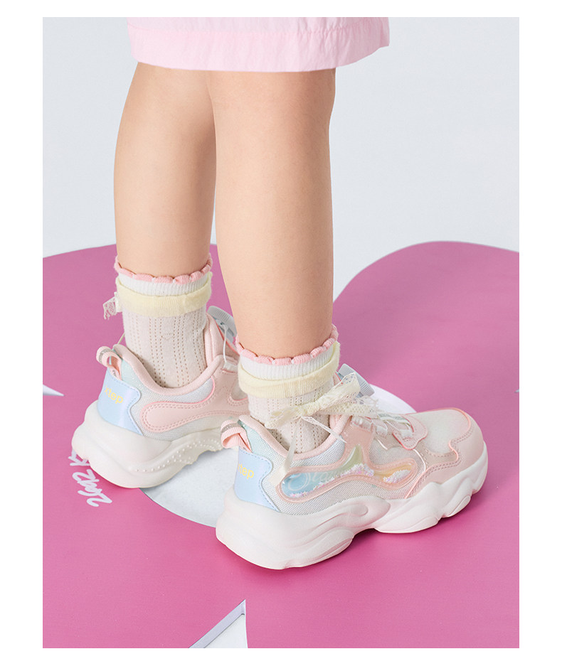 星云｜特步女童鞋2026春秋新款网面幼儿园宝宝儿童休闲运动鞋女孩 — 3