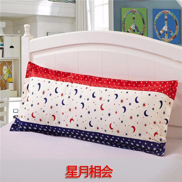 Gối đôi cotton gối bông 1 m 1,2 / 1,5 m hai người cặp gối dài lõi đặt ưu đãi đặc biệt gối chữ u cho bầu