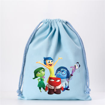 Inside out 2 plush mind agent team canvas tie pocket girls travel cosmetic storage bag