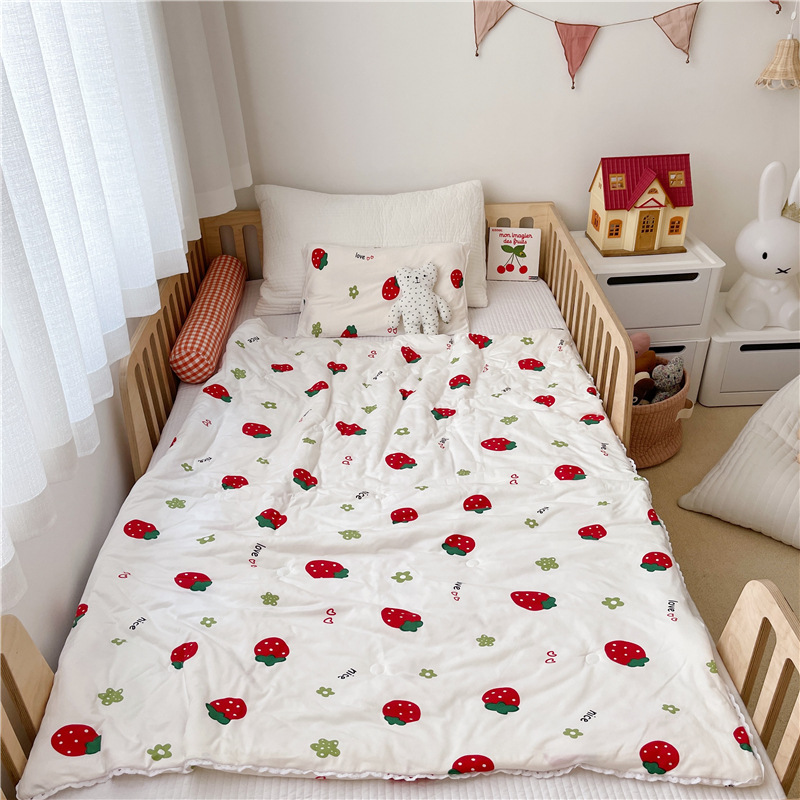 A class knitted cotton summer quilt children's cool quilt baby summer cool quilt summer thin kindergarten machine washable baby quilt