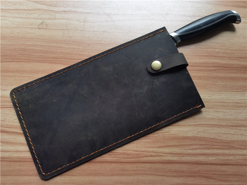 Kitchen knife leather knife cover crazy horse leather leather scabbard knife shell chop bone knife shell household kitchen knife holster