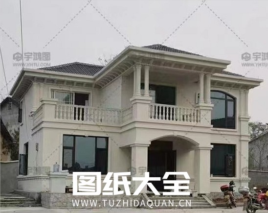 图片[7]-现代化欧式新农村自建房二层小洋楼设计图纸,乡村小宅别墅建筑施工图二层小洋楼房