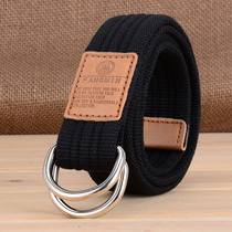 Every day special offer student men and women universal canvas belt casual business jeans double ring buckle belt outdoor model