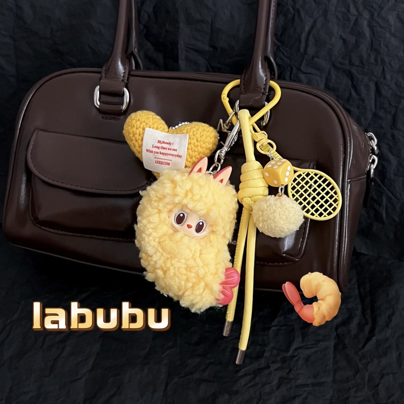 Labubu Fried Shrimp Bag Charm Keychain DIY Handmade Official Product