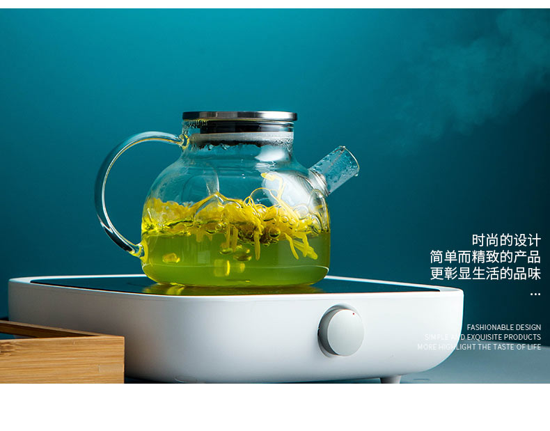 Glass tea set kung fu tea cups office transparent contracted and I high temperature resistant black tea tea teapot household