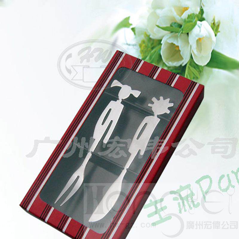 Stainless Steel Creative Cute Water Fruit Knife Fork Set Mooncake Knife Fork Cake Knife Fork Sweet Knife Fork Sets Two Sets