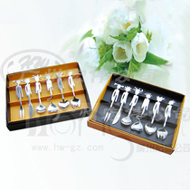Cartoon heart shaped knife fork spoon tableware set gift stainless steel knife fork children adult