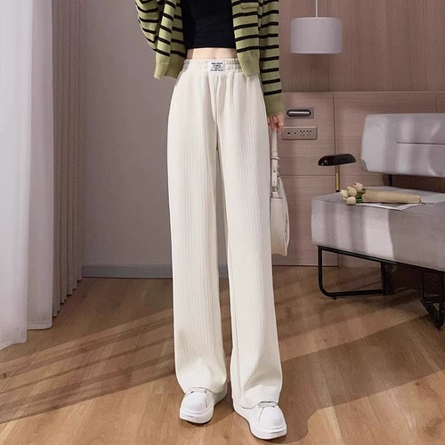 Распродажа бренда ~ счетчики сняты с производства. Новые широкие брюки 2025 года для женщин с высокой талией и бархатом на зиму.