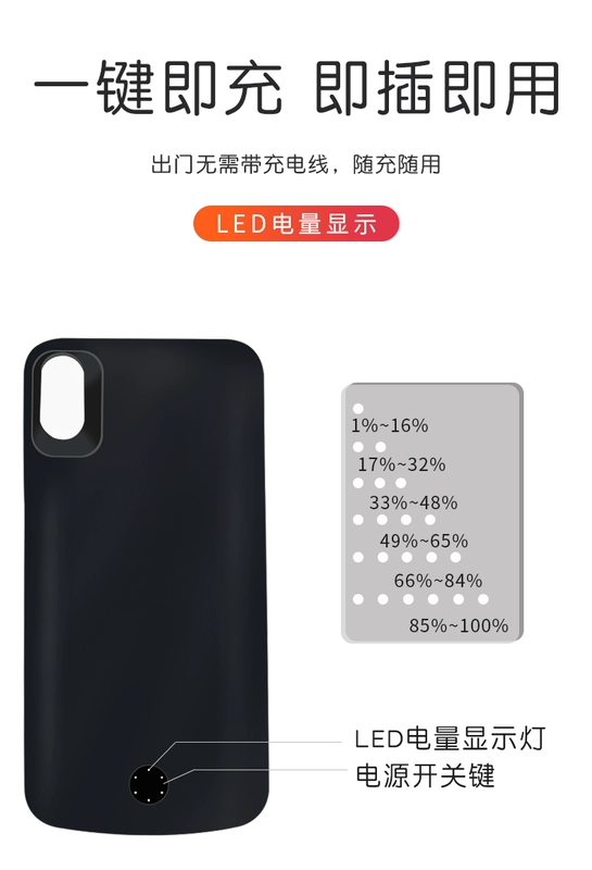 kmoso Apple iPhone XS Max dung lượng lớn pin kẹp mỏng X thả biên giới gói điện thoại di động sạc kẹp iPhoneXS XR sạc kẹp lại pin điện thoại vỏ sạc kho báu - Ngân hàng điện thoại di động